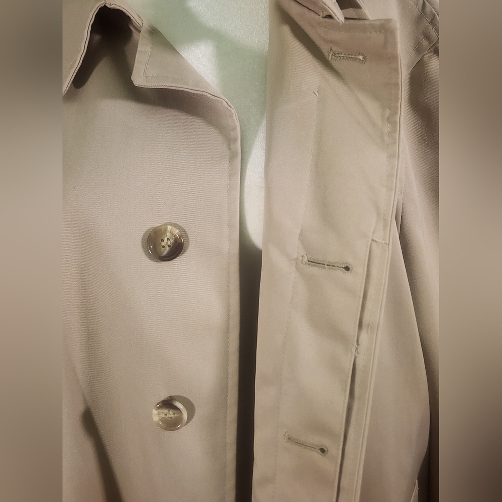 Stormport Vintage Tan Trench Coat Jacket With Soft Interior Liner Size 4… - Picture 7 of 16